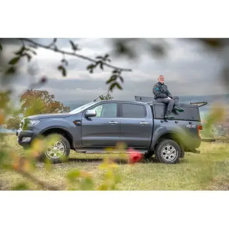 Hardtop Adventure noir strié double cabine Ford Ranger 2012-2022 Alu-Cab